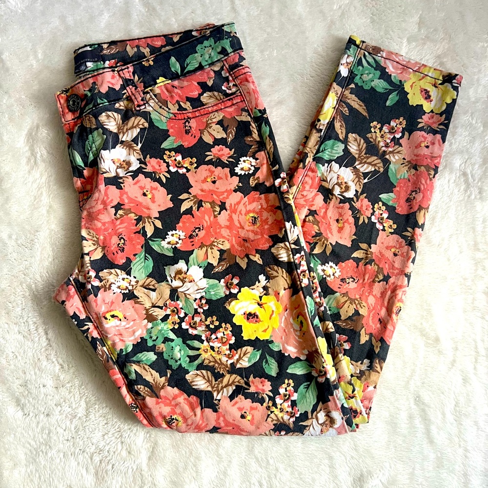 ⚡️Jeans By Buffalo EUC Skinny Jeans Floral Print Low Rise Jeans Denim Pants